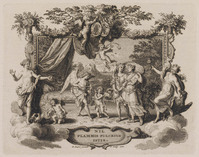 KG 11566
<br/>
Bruidspaar in tuin (Bruiloftsgedicht)
<br/>
<em>Picart, Bernard (1673-1733)</em>